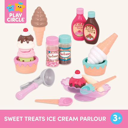 Battat Ice Cream Play Set, Sweet Treats Parlour, 21-Piece Toy Food Playset
