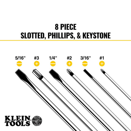 Klein Tools 85148 Screwdriver Set with Magnetizer/Demagnetizer for Magnetic Tips, Flathead and Phillips, Home Improvement, 9-Piece