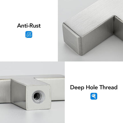 HOME EDIT 15 Pack Brushed Nickel Cabinet Knobs 2 Inch - Silver Drawer Knobs Single Hole Silver Square Hardware Drawer Pulls for Kitchen Cabinets and Dressers