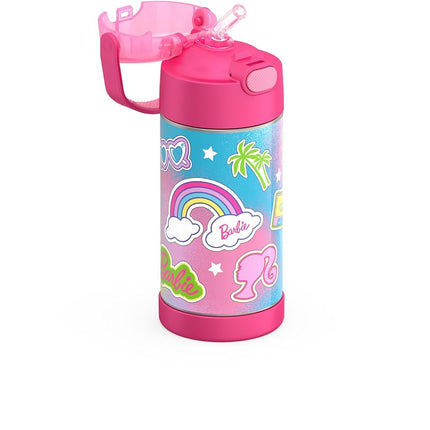 Thermos FUNTAINER 12 Ounce Stainless Steel Vacuum Insulated Kids Straw Bottle, Barbie