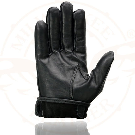 Gants de conduite classiques en cuir noir non doublé Milwaukee Leather SH247 pour hommes (noir, très petit)