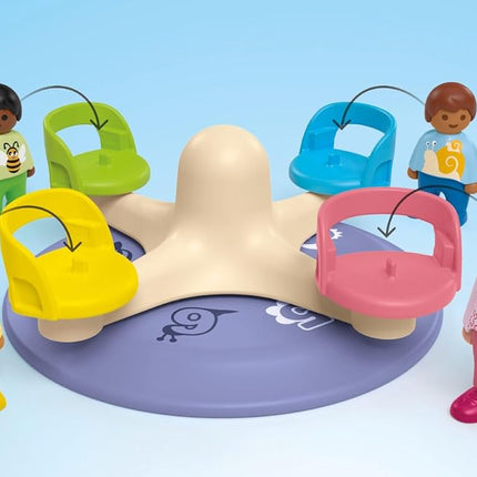 PLAYMOBIL 71701 JUNIOR Number-Merry-Go-Round, Developmental early learning toys for toddlers with rotating wheel, educational toys, made from over 90% plant-based plastics. For Children 12 months +