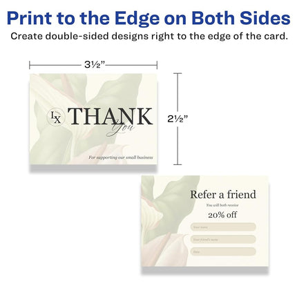 Avery Printable Rectangle Business Cards with Sure Feed Technology, 2.5" x 3.5", Ivory Cardstock, Print-to-the-Edge, Laser/Inkjet Cards, 60 Total