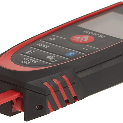 Leica DISTO D2, medidor láser de distancia de 330 pies con Bluetooth 4.0, negro/rojo por Leica Geosystems