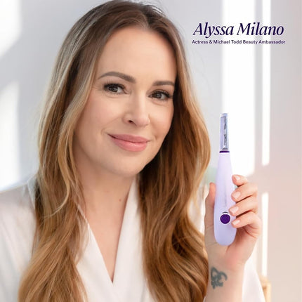 Michael Todd Beauty Sonicsmooth Dermaplane Razor for Women Face + Eyebrow trimmer Dermaplaning System - Peach Fuzz Remover - 8 Weeks of Dermaplaning Blades