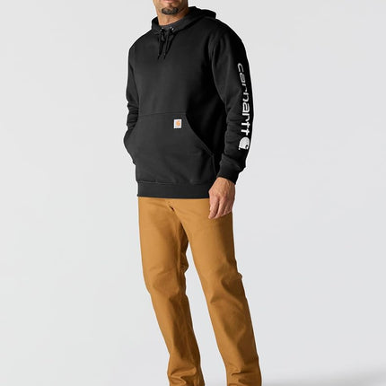Carhartt Men's Loose Fit Midweight Logo Sleeve Graphic Sweatshirt, Black, L