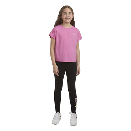 T-shirt basique en maille douce Hurley pour filles, Rose pivoine, 5
