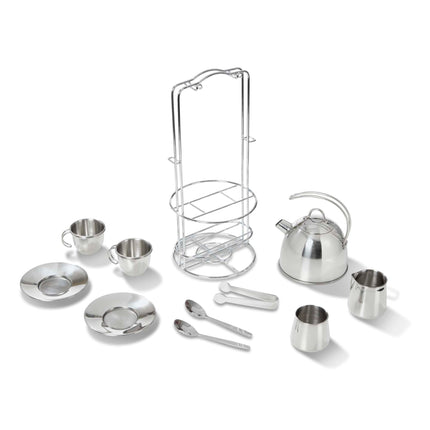 Melissa & Doug Stainless Steel Pretend Play Tea Se