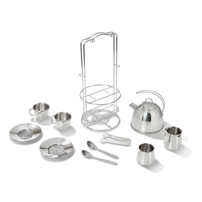 Melissa & Doug Stainless Steel Pretend Play Tea Se
