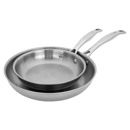 Ensemble de 2 poêles à frire HENCKELS Clad H3 à induction, 20 cm et 25 cm, en acier inoxydable, durables et faciles à nettoyer, 20 cm et 25 cm