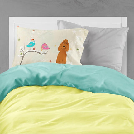 Caroline's Treasures BB2536PILLOWCASE Between Friends Irish Setter Fabric Standard Pillowcase Lightweight Super Soft Easy Care Decorative Artwork Pillowcase, Standard