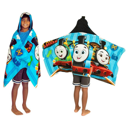 Thomas & Friends Kids Super Soft Bath/Pool/Beach Soft Cotton Terry Hooded Towel Wrap, 24 in x 50 in, (100% Officially Licensed Product)