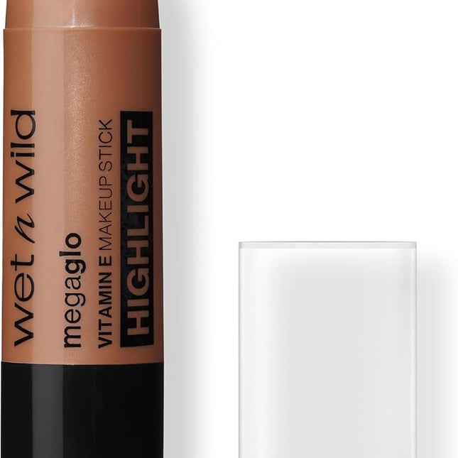 Wet n Wild, Mega Glo Vitamin E Makeup Stick, Multipurpose Highlighter and Bronzer Stick for Eyes, Cheeks and Lips, with Buildable and Blendable Formula, Desert Sands
