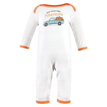 Hudson Baby baby-girls Cotton Coveralls, Pumpkin Truck, 6-9 Months