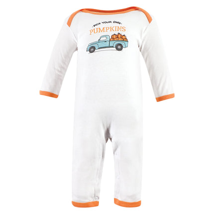 Hudson Baby baby-girls Cotton Coveralls, Pumpkin Truck, 6-9 Months