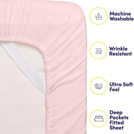 Twin Size Bed Sheets - 4 Piece 1500 Supreme Collection Fine Brushed Microfiber Deep Pocket Twin Sheet Set Bedding - 1 EXTRA PILLOW CASES, GREAT VALUE, Twin, Pale Pink