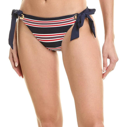 La Blanca Women's Standard Side Tie Hipster Swimsuit Bottom, Indigo//Sailor Stripe, 16