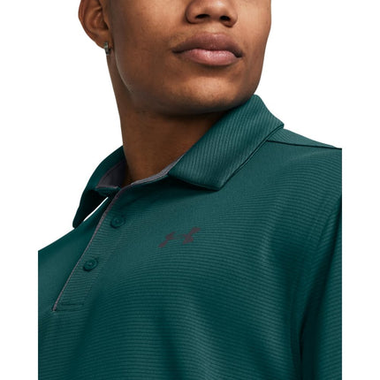 Polo de golf Under Armour Tech para hombre, (449) Hydro Teal / / Pitch Gray, XS