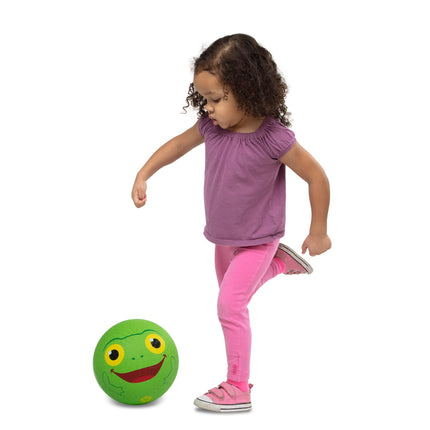 Pelota clásica de goma con diseño de rana Sunny Patch de Melissa & Doug - Se vende DESINFLADA