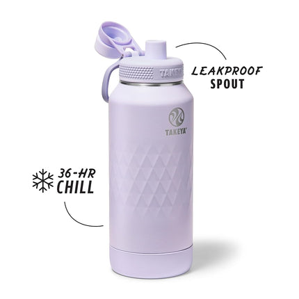 Bouteille d'eau Takeya Sport de 94 cl en acier inoxydable à triple isolation – Anti-fuite, anti-transpiration, sans BPA, garde les boissons froides 36 heures et chaudes 14 heures – Moonlight