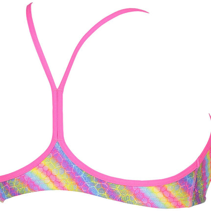 ARENA Women's Rulebreaker BE Bandeau Bikini Athletic Sport Swim Top, Paparazzi, Large