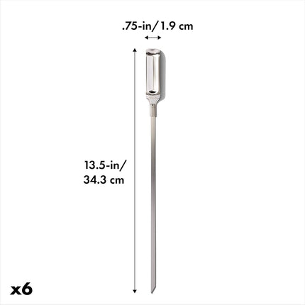 OXO Outdoor Stainless Steel Grilling Skewer Set, 6-Piece