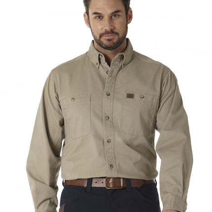 Wrangler Men's Logger Twill Long Sleeve Workshirt 
