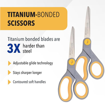 ACME 13901 Titanium Straight Scissors 8" 2/Pkg , Grey