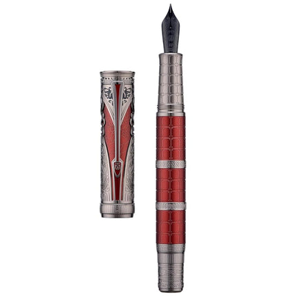 Hongdian D5X Fountain Pen Fine Nib Red Color Retro