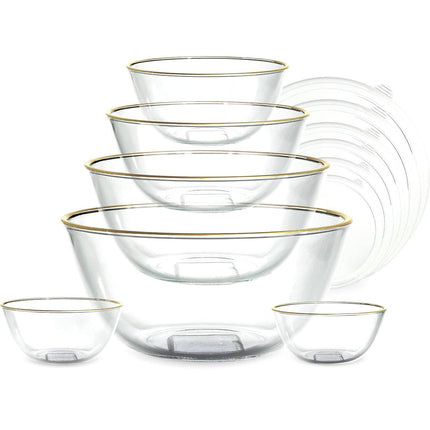 Cook with Color 12 Pc Glass Mixing Bowl Set with L