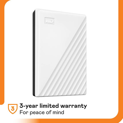 WD Portable HDD USB3.0 White My Passport Encryption Password Protection External Hard Disk, WDBPKJ0050BWT-WESN