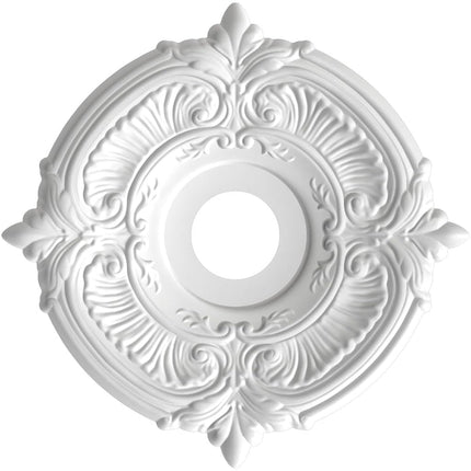 Ekena Millwork CMP16ATGLG Attica Thermoformed PVC Ceiling Medallion (Fits Canopies up to 5 5/8"), 16"OD x 3 1/2"ID x 1"P, UltraCover Satin London Grey