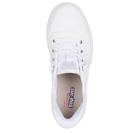 Skechers Women's Hands Free Slip-ins Bobs Skipper-Keep It Classic Sneaker, White, 9