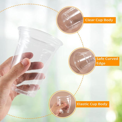 12 oz Cups, 300 Pack, Clear, Durable, Resistant, BPA Free, Recyclable, General Use Cups
