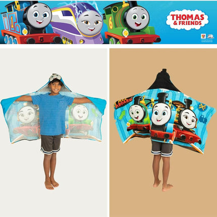 Thomas & Friends Kids Super Soft Bath/Pool/Beach Soft Cotton Terry Hooded Towel Wrap, 24 in x 50 in, (100% Officially Licensed Product)