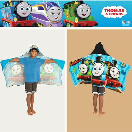 Thomas & Friends Kids Super Soft Bath/Pool/Beach Soft Cotton Terry Hooded Towel Wrap, 24 in x 50 in, (100% Officially Licensed Product)