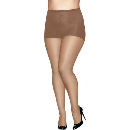 Hanes Women's Absolutely Ultra Sheer Control Top with Reinforced Toe Plus-Size, Barely There, 4-5 Plus