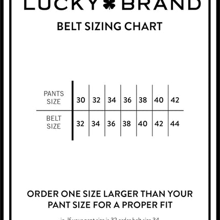 Ceinture en cuir cousu Lucky Brand pour homme | Classique | Décontracté | Habillée | Quotidien | Western | Cuir véritable | Boucle en métal, passant en cuir - Marron, 81cm