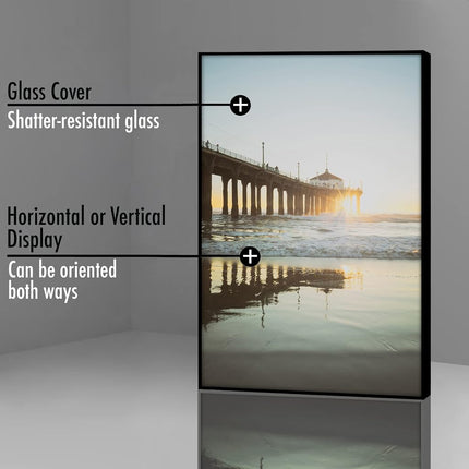 Americanflat Front Loading 4x6 Picture Frame with Shatter-Resistant Glass - Set of 12 - Metropolitan Collection - Photo Frame for Tabletop and Wall Display - Black