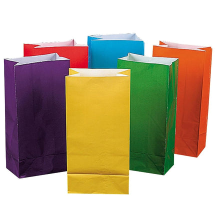 Oriental Trading Bright Colour Paper Goody Bag 12-Pieces