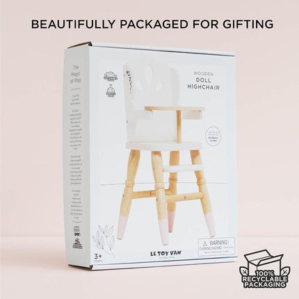 Le Toy Van Honeybake Collection Doll High Chair Premium Wooden Toys for Kids Ages 3 Years & Up