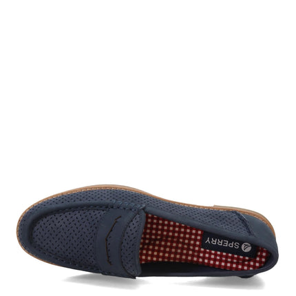 Sperry Women's Seaport Penny Loafer, Navy Perf, 6.5