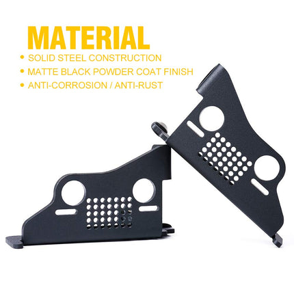Xprite Metal Steel Front Door Foot Pegs Rest Pedals for 2007-2018 Jeep Wrangler JK JKU Accessories - 1 Pair
