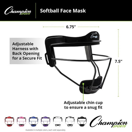 Champion Sports FMYBL Softball Fielder's Face Mask, Blue