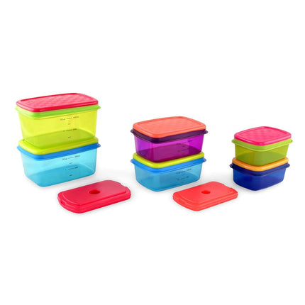 Fit & Fresh Juego de recipientes para almuerzo infantil con paquetes de hielo extraíbles, 14 piezas