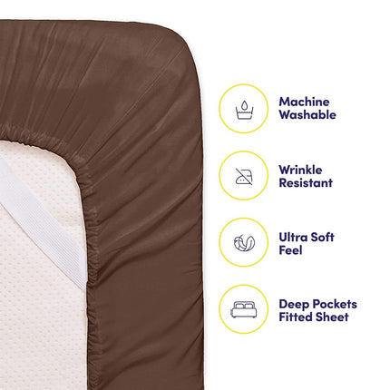 Sweet Home Collection Full Size Bed Sheets - 6 Piece 1500 Supreme Collection Fine Brushed Microfiber Deep Pocket Full Sheet Set Bedding - 2 Extra Pillow Cases, Brown