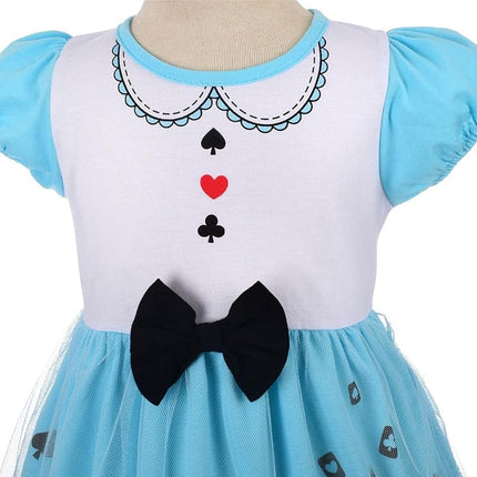 Dressy Daisy Wonderland Princess Tulle Dress for Toddler Girls Halloween Fancy Party Costume Summer Outfits with Hair Hoop Size 42 Blue 100