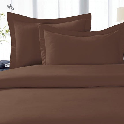 Elegant Comfort 1500 Premium Hotel Quality Microfiber 3 Piece Wrinkle Free and Fade Resistant Luxurious Duvet Cover Set, Full/Queen, Chocolate Brown