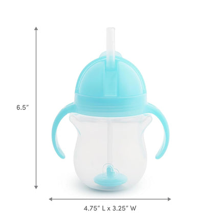 Munchkin Any Angle Click Lock Weighted Straw Trainer Cup, Blue, 7 Oz
