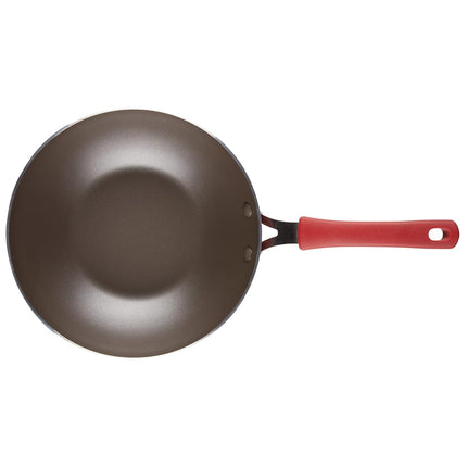 Rachael Ray Cook + Create Sartén/Wok Antiadherente para Saltear, 10.5 Pulgadas, Roja